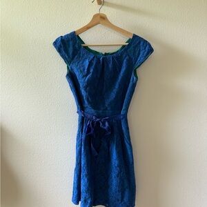 BCBGMaxAzria Blue Flutter Sleeve Sundress